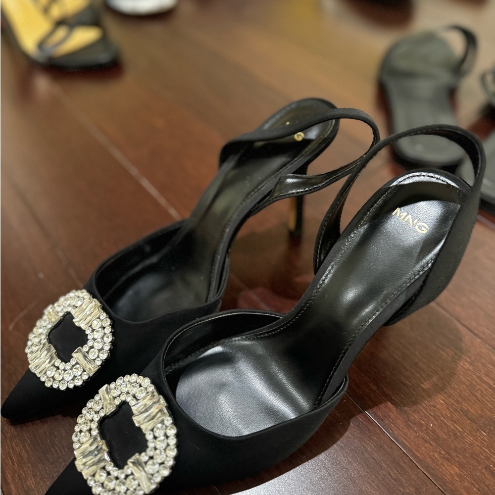 Mango - Pointed-Toe Rhinestone Shoes - Picture 2 of 4
